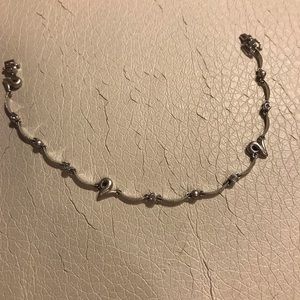 14 karat white gold and diamond bracelet